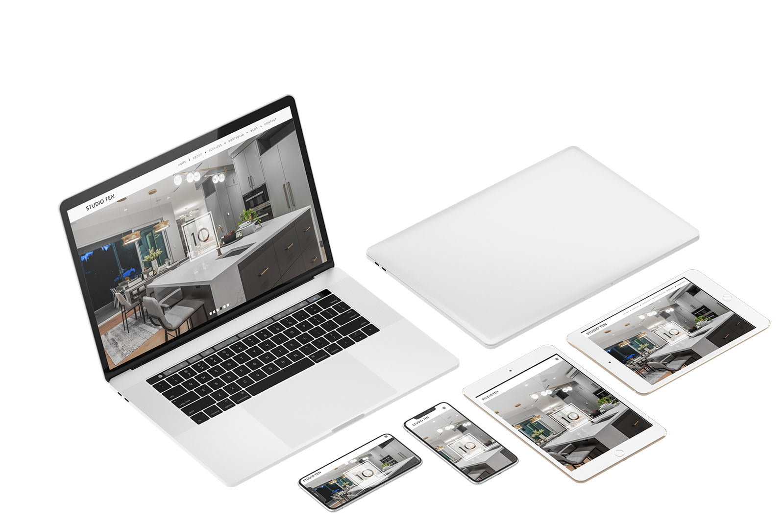 Studio 10 interior design website portfolio devices