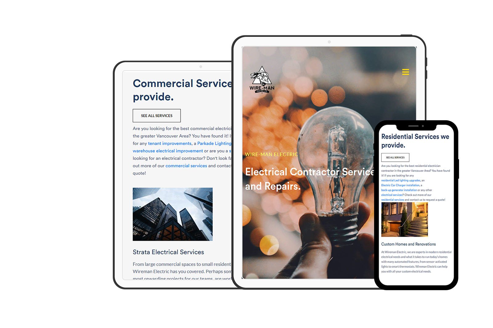 Wireman electric contactor website portfolio devices